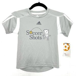 NWT‎ Adidas Soccer Shots Grey T-Shirt Boys Small (8)